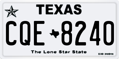TX license plate CQE8240