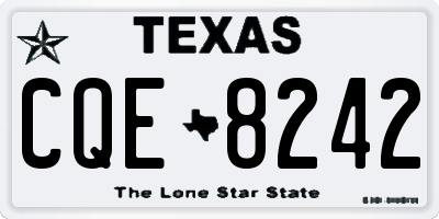 TX license plate CQE8242