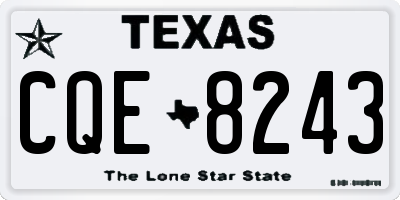 TX license plate CQE8243