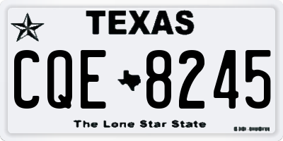 TX license plate CQE8245