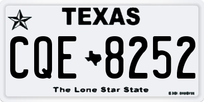TX license plate CQE8252