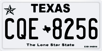 TX license plate CQE8256