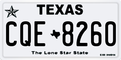 TX license plate CQE8260
