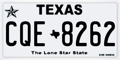 TX license plate CQE8262