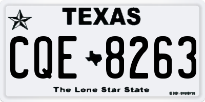 TX license plate CQE8263