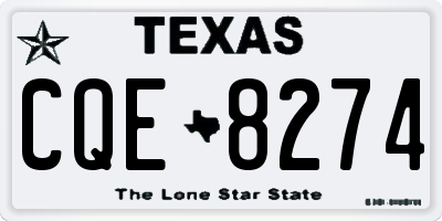 TX license plate CQE8274