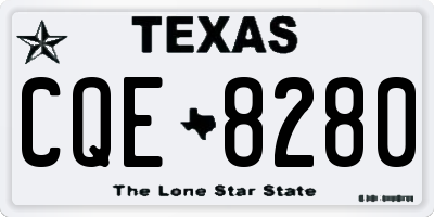TX license plate CQE8280