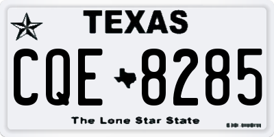 TX license plate CQE8285