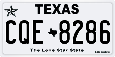 TX license plate CQE8286