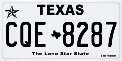 TX license plate CQE8287