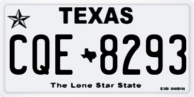 TX license plate CQE8293
