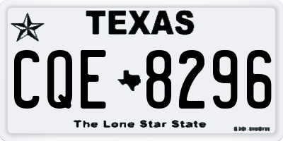 TX license plate CQE8296