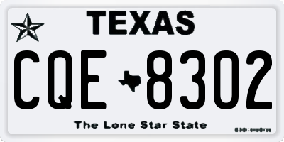 TX license plate CQE8302