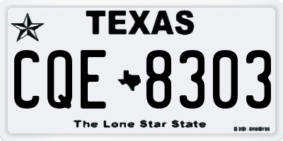 TX license plate CQE8303