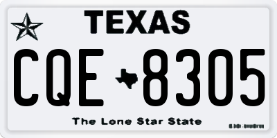 TX license plate CQE8305
