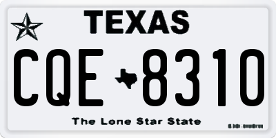 TX license plate CQE8310