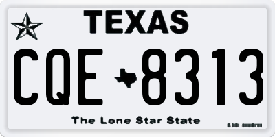 TX license plate CQE8313