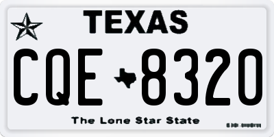 TX license plate CQE8320