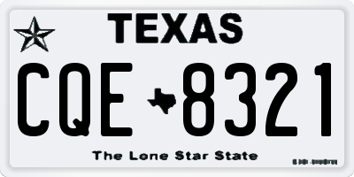 TX license plate CQE8321