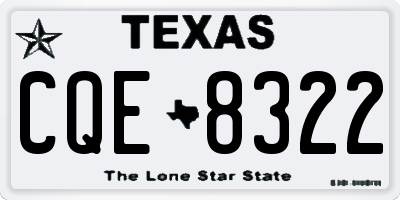 TX license plate CQE8322