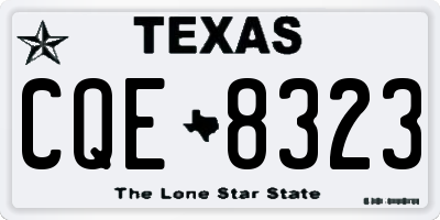 TX license plate CQE8323