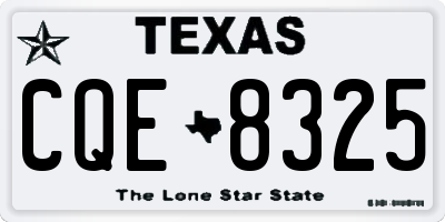 TX license plate CQE8325