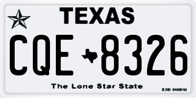TX license plate CQE8326