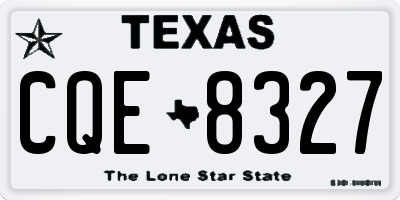 TX license plate CQE8327