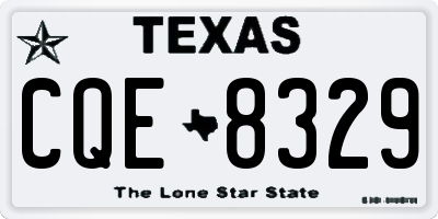 TX license plate CQE8329
