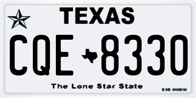 TX license plate CQE8330