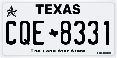 TX license plate CQE8331