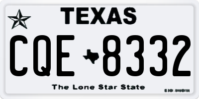 TX license plate CQE8332