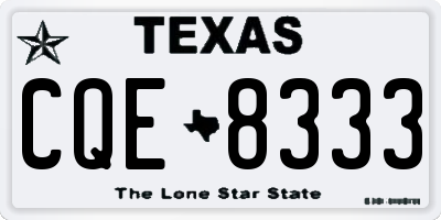 TX license plate CQE8333