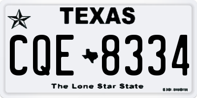 TX license plate CQE8334