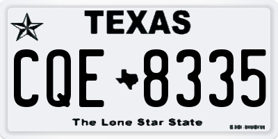 TX license plate CQE8335