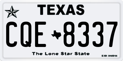 TX license plate CQE8337