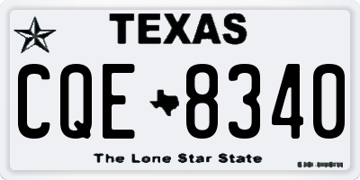 TX license plate CQE8340