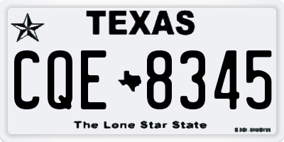 TX license plate CQE8345