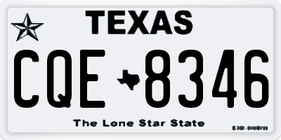 TX license plate CQE8346