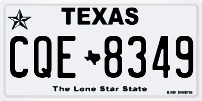 TX license plate CQE8349
