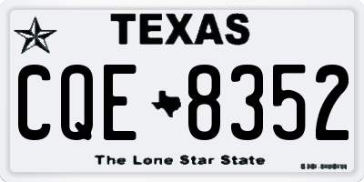 TX license plate CQE8352