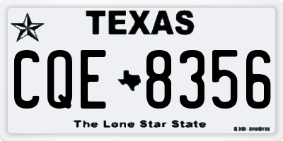 TX license plate CQE8356