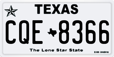 TX license plate CQE8366
