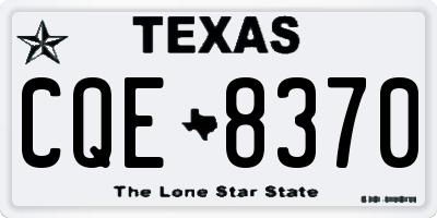TX license plate CQE8370