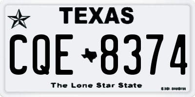 TX license plate CQE8374