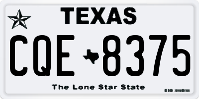 TX license plate CQE8375