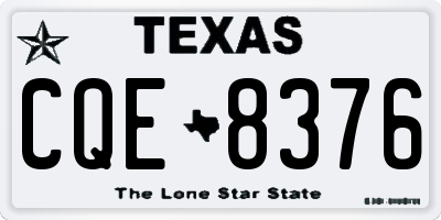 TX license plate CQE8376