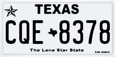TX license plate CQE8378