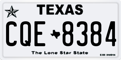TX license plate CQE8384