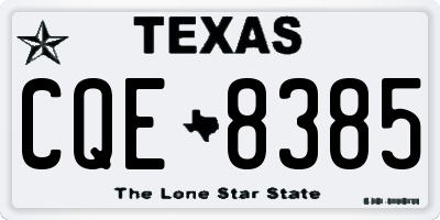 TX license plate CQE8385